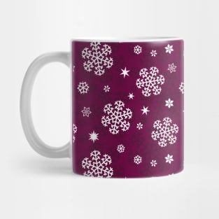 Snowflakes Pattern on Imperial Purple Mug